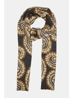 Vakko Paisley Pattern Cashmere Silk Scarf