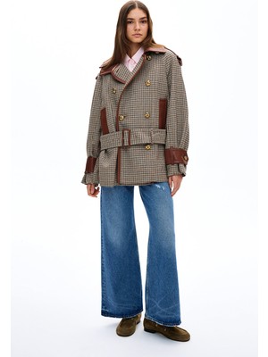 Zimmermann Zımmermann Cream Plaid Trench Coat