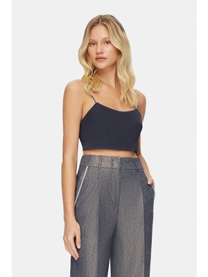 Vakko By Peserıco Navy Strappy Blouse