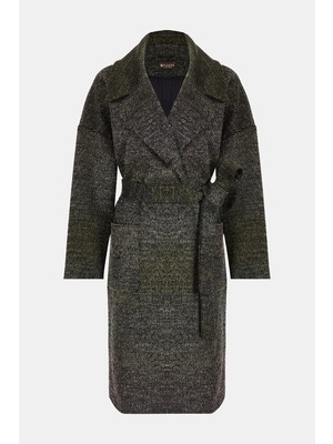Vakko Multicolor Wool Pea Coat