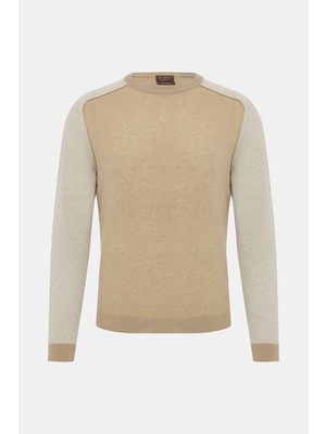Vakko By Danıele Fıesolı Round Neck Long Sleeve Wool Cashmere Knit Sweater