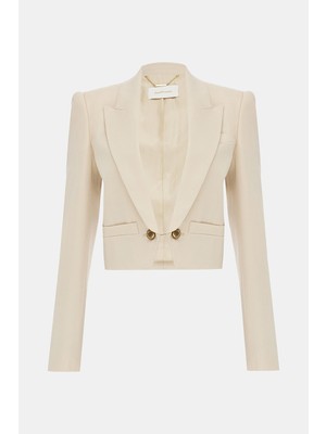 Zimmermann Zımmermann Ecru Buttoned Wool Jacket