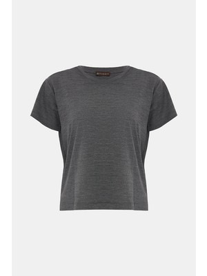 Vakko Grey Round Neck Short Sleeve T-Shirt