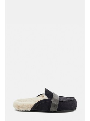 Eleventy Navy Suede Slides