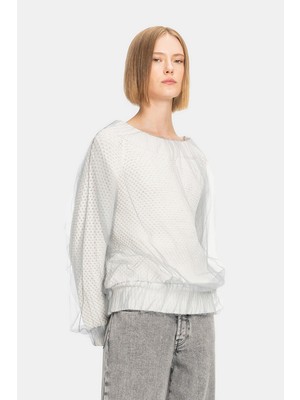 Fabiana Filippi Fabıana Fılıppı White-Grey Knit Sweater