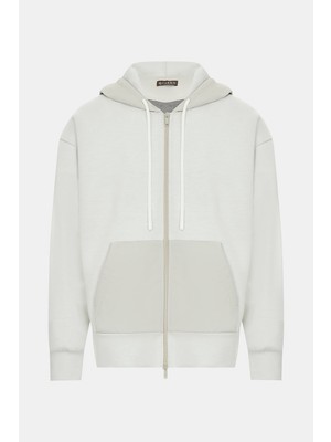 Vakko White Hooded Sweatshirt