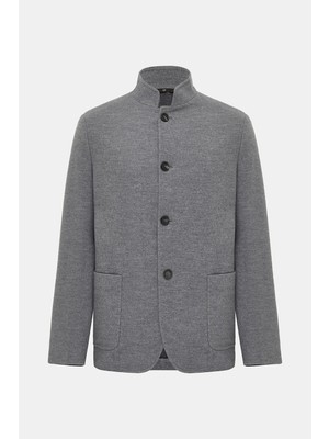 Vakko Stand Collar Wool Polyamide Jacket