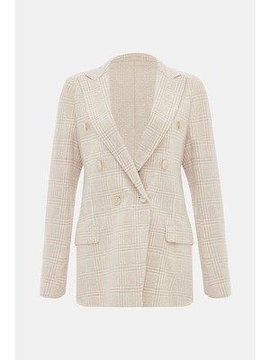 Eleventy Beige Double-Breasted Lapel Jacket