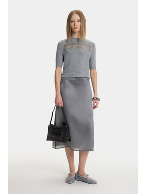 Fabiana Filippi Fabıana Fılıppı Dark Grey Midi Skirt