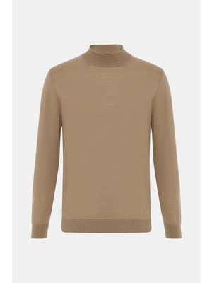Vakko Mock Neck Long Sleeve Knit Sweater