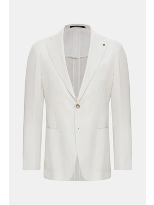 Vakko By Taglıatore Ecru 2-Button Unlined Jacket