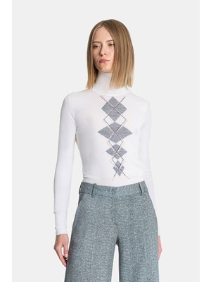 Ermanno Scervino Ermanno Scervıno Ecru High Neck Knit Sweater