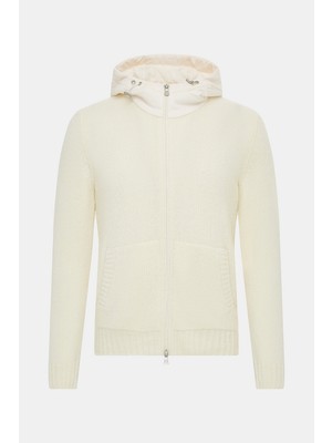 Vakko By Gran Sasso Hooded Zip-Front Knit Sweater
