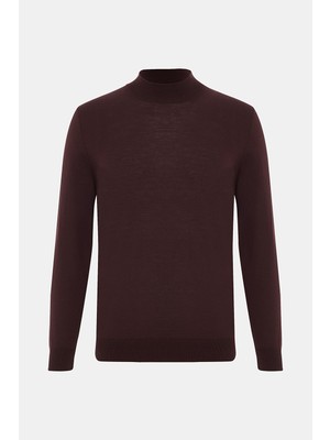 Vakko Mock Neck Long Sleeve Knit Sweater