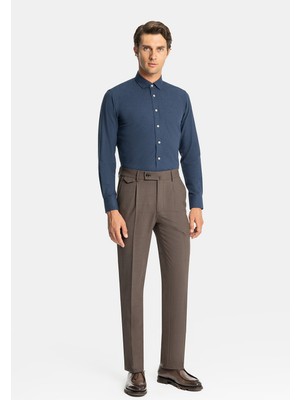Vakko By Berwıch Single-Pleat Drawstring Elastic Waist Technical Wool Trousers