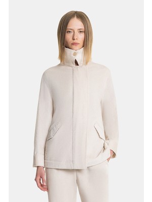 Vakko Ecru Velvet Jacket