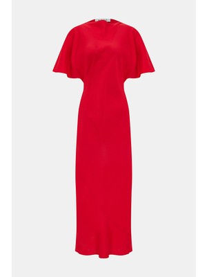 Rohe Red Short Sleeve Dress
