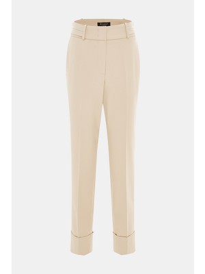 Vakko By Peserıco Ecru Narrow-Leg Trousers