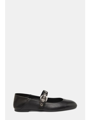 Stuart Weitzman Stuart Weıtzman Black Leather Ballet Flats