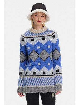 Vakko By Lorena Antonıazzı White Mock Neck Knit Sweater
