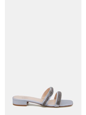Eleventy Grey Stone-Embellished Slides