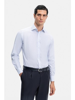 Vakko Striped Pattern Shirt