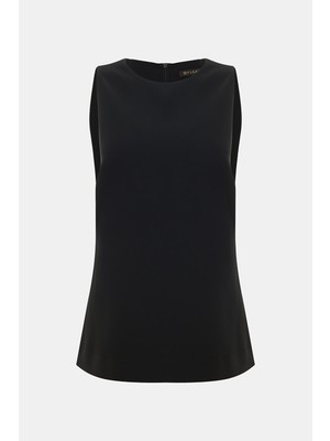 Vakko Black Sleeveless Blouse
