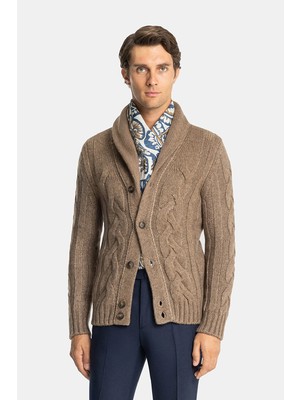 Vakko By Gran Sasso Shawl Collar Button-Front Chunky Cable Knitwear