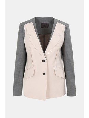Vakko By Lorena Antonıazzı Grey Ecru Jacket