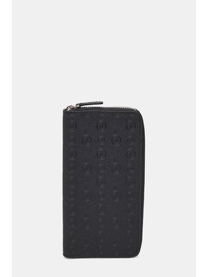 Vakko Black Monogram Wallet