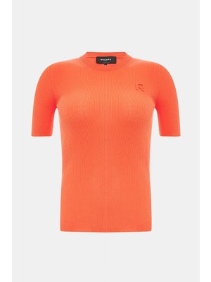 Rochas Orange Short Sleeve Blouse