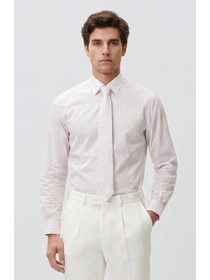 Network Relaxed Fit Pink White Striped Shirt