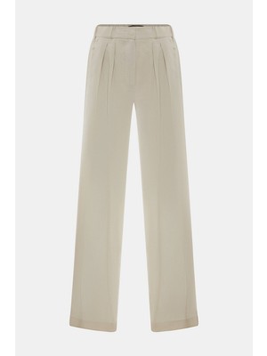 Vakko By Lorena Antonıazzı Beige Wide-Leg Trousers