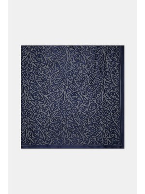 Vakko Navy Paisley Esmeralda Scarf