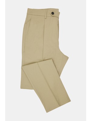Vakko By Berwıch Beige Plain Diagonal Trousers