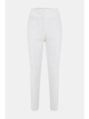 Vakko By Peserıco White Narrow-Leg Trousers