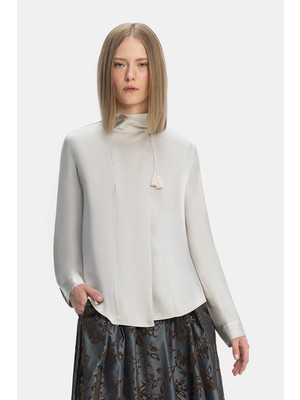 Vakko By Forte Forte Grey Silk Blouse