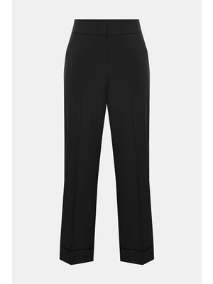 Vakko By Peserıco Black Straight-Leg Trousers