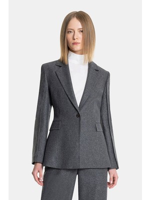 Vakko Grey Stitch Detail Jacket
