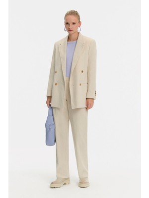 Vakko Ecru Buttoned Jacket
