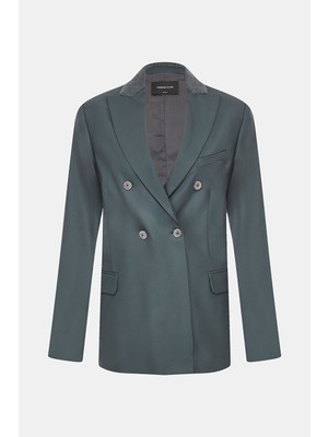 Fabiana Filippi Fabıana Fılıppı Petrol Blue Virgin Wool Jacket