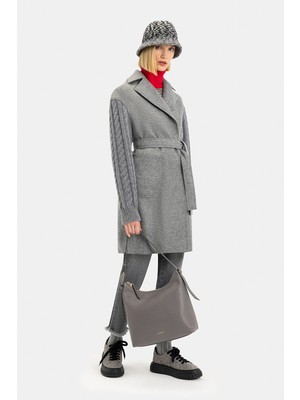 Vakko Grey Wool/cashmere Coat