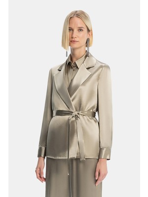 Vakko By Peserıco Khaki Shiny Jacket
