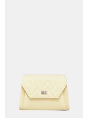 Vakko Yellow Monogram Leather Bag