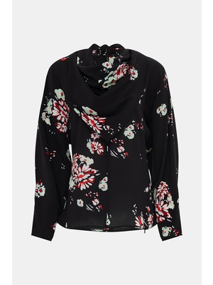 Proenza Schouler Black Patterned Long Sleeve Blouse