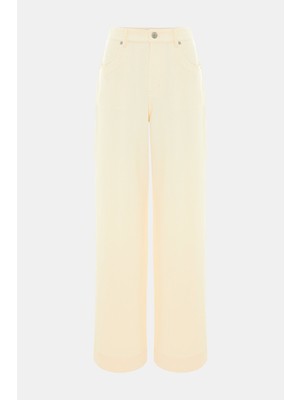 Staud Ecru Wide-Leg Trousers