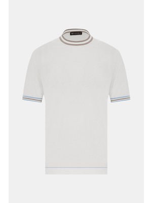 Vakko Crew Neck Short Sleeve Knit Top