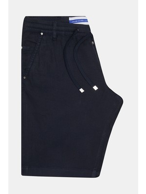 Jacob Cohen Navy Lyocell Cotton Bermuda Shorts