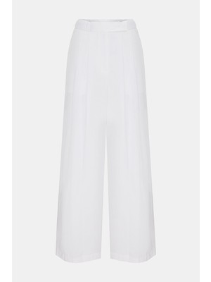 Vakko By Lorena Antonıazzı White Wide-Leg Trousers
