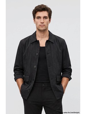 Network Black Crinkle Coat Jacket